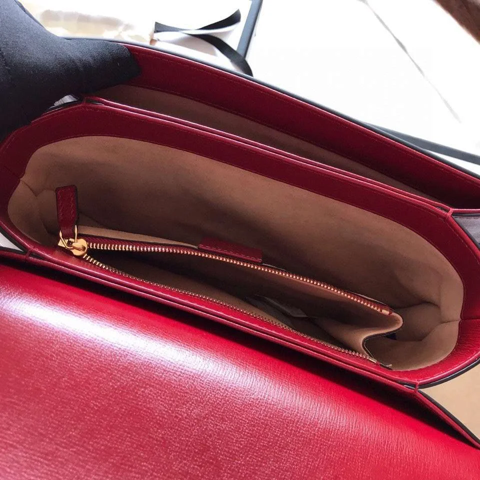 Gucci 1955 Horsebit Women’s Handbag Smooth Red Leather 25 cm product view 6