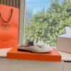 Hermès Women White Leather Fringe Mules product view 2