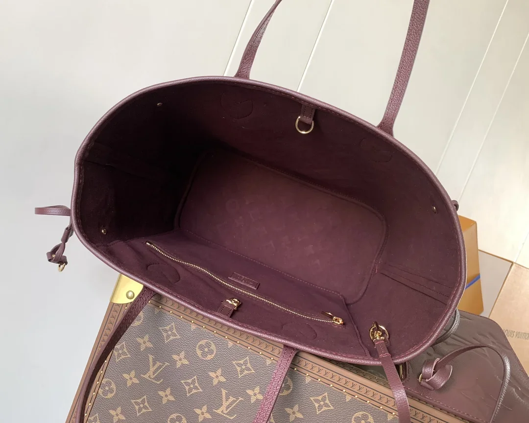 Louis Vuitton Neverfull MM Burgundy Monogram Empreinte Leather Bag product view 6