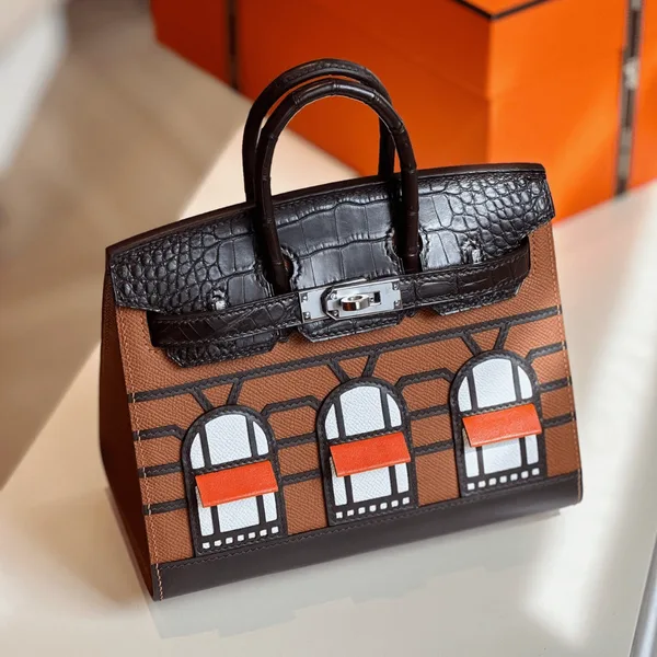 Hermès Birkin 20 Sellier Faubourg House Brown Palladium Hardware Bag product view 1