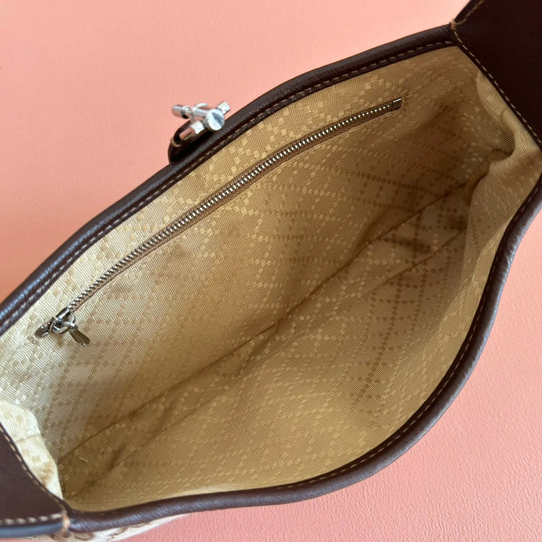 Gucci 25S Jackie Monogram 27 cm In Light Brown Canvas And Calfskin Bag product view 9