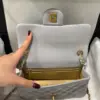 Chanel Classic Woman’s Smooth Leather Grey Handbags 20 cm product view 6