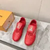 Louis Vuitton Women Red Leather Sneakers product view 4