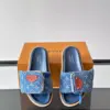 Louis Vuitton Men Blue Denim Slides product view 6