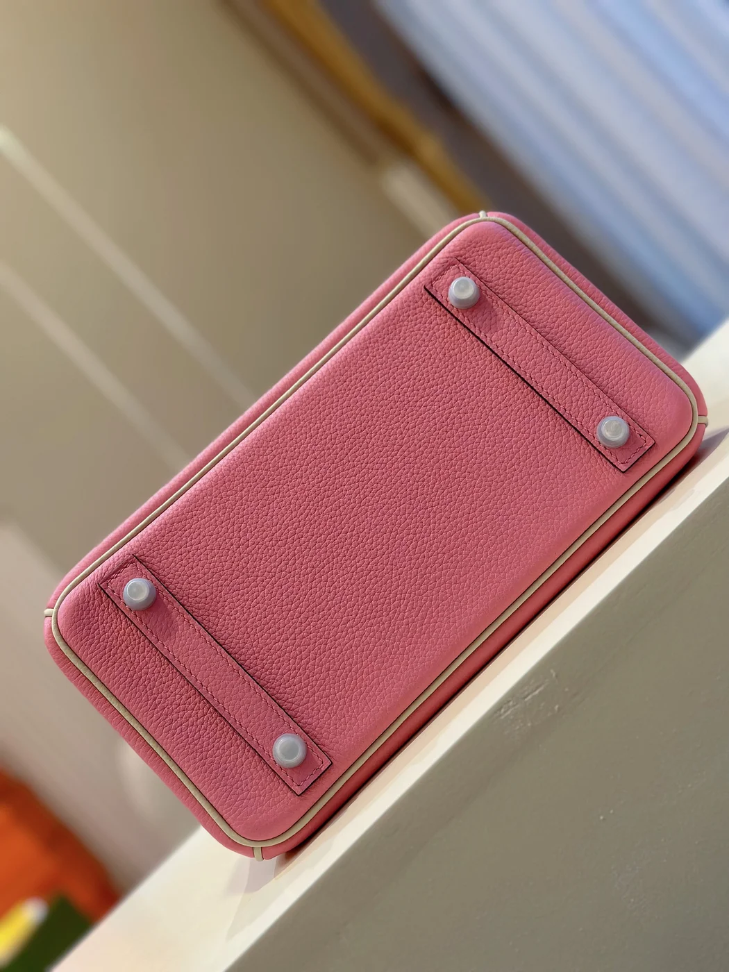 Hermès Birkin 25 Pink/Beige Customize Palladium Hardware Bag product view 2