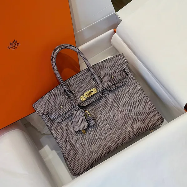 Hermès Birkin 25 Tris Fonce Lizard Leather Gold Hardware Bag product view 1