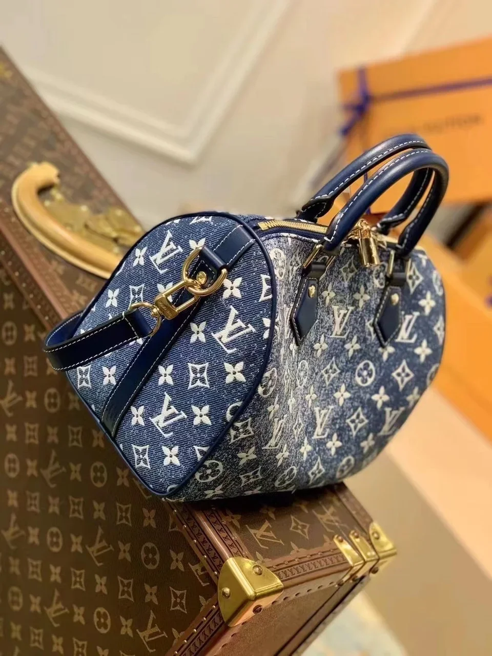 Louis Vuitton Blue Monogram Denim Jacquard Speedy 25 Bag product view 3