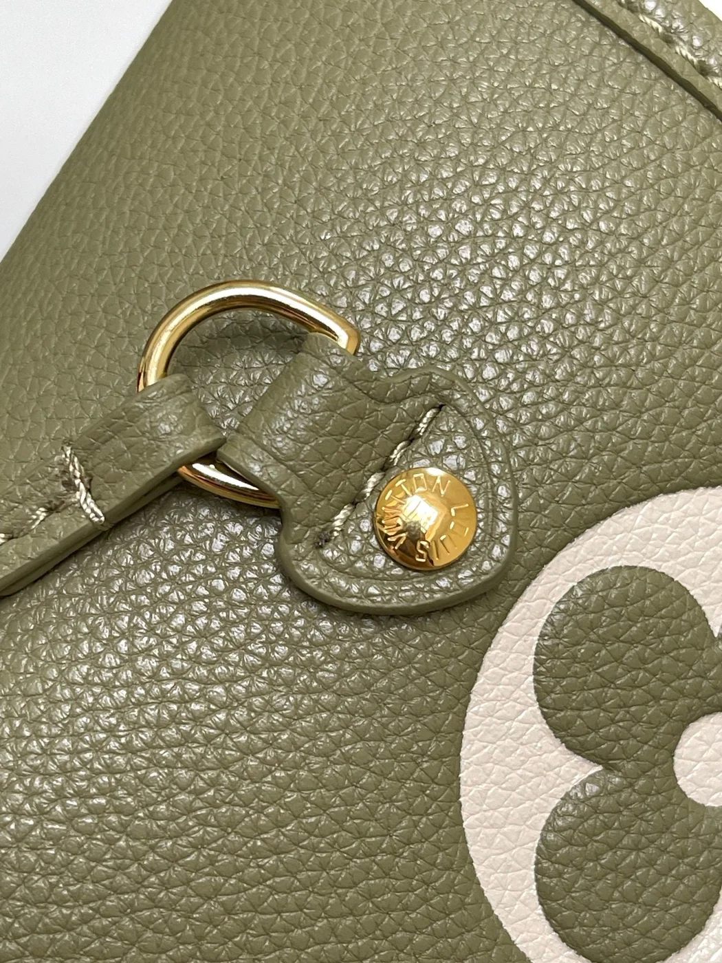 Louis Vuitton Neverfull MM Khaki Cream Monogram Empreinte Leather Bag product view 5