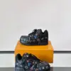 Louis Vuitton Men Black Leather Multicolor Logo Sneakers product view 4