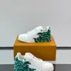 Louis Vuitton Men White Leather Sneakers With Green Graphic product view 4