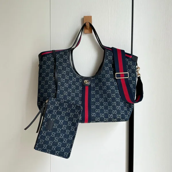Gucci Giglio Tote Blue product view 3