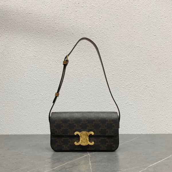 Celine Triomphe Handbag Printed Logo Smooth Leather 20x12cm product view 1