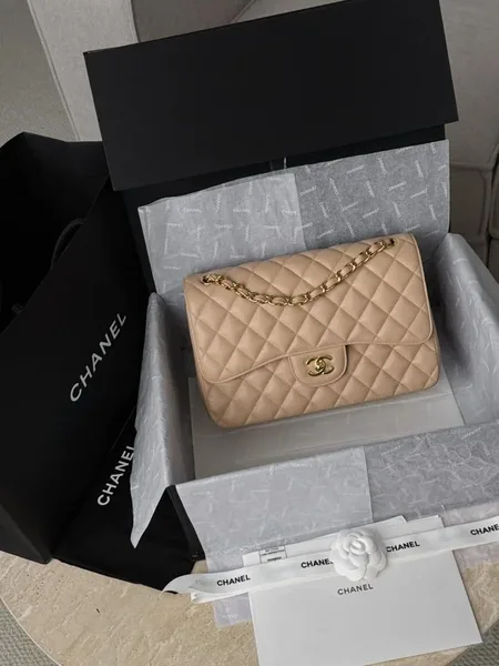 Chanel Classic Flap Jumbo Beige Gold Hardware Bag product view 2
