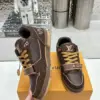 Louis Vuitton Women Brown Leather Sparkle Strap Sneakers product view 4