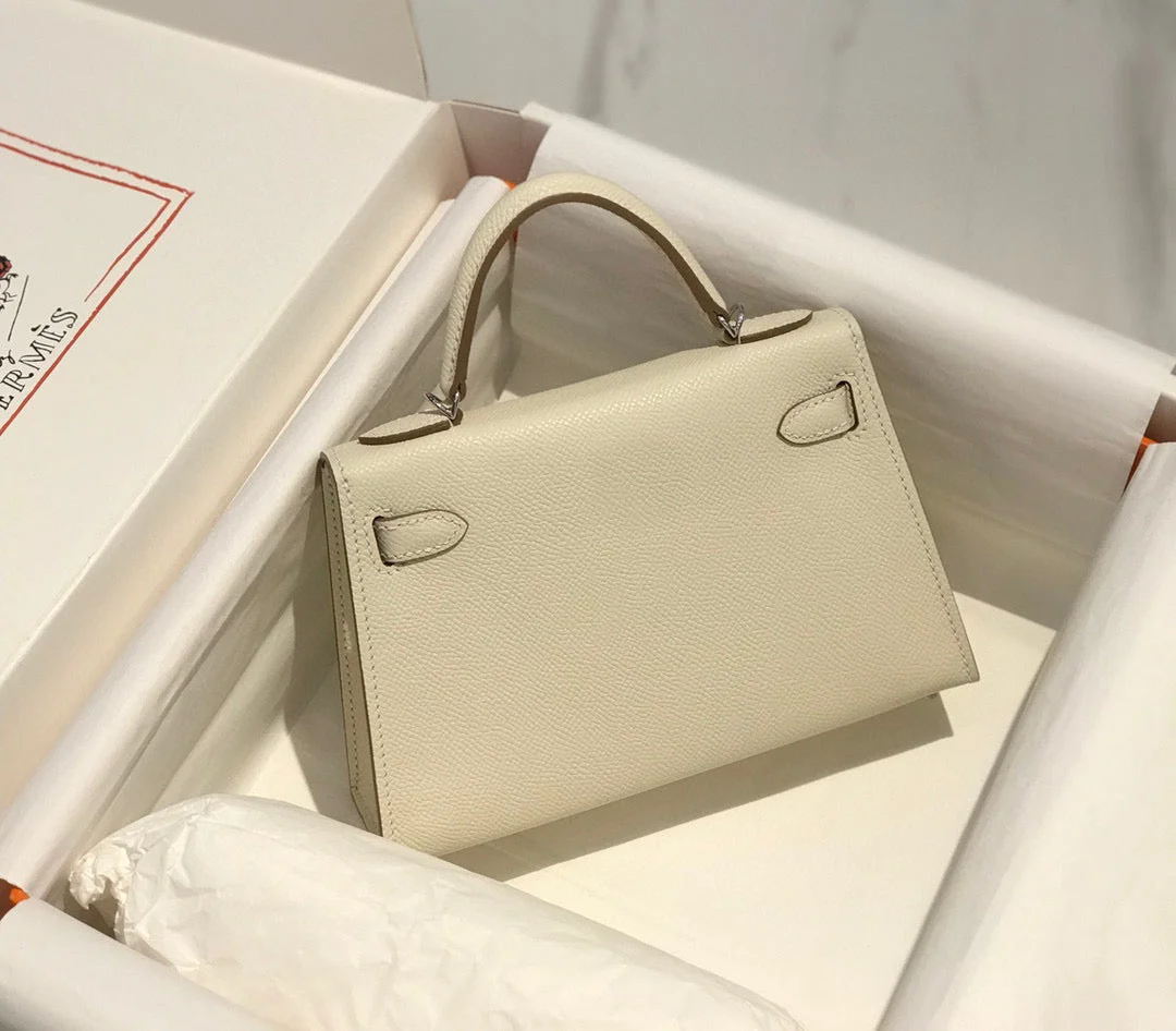 Hermès Mini 20 White Epsom Silver Hardware Bag product view 4