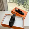 Hermès Women Black Leather Slingback Mules product view 3