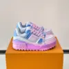 Louis Vuitton Men White and Blue Leather Sneakers product view 1