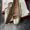 Valentino Women Gold Leather Embellished Flats product view 6