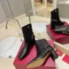 Valentino Women Black Leather Studded Ankle Boots product view 6