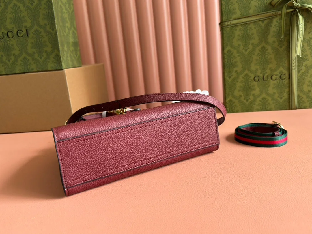 Gucci Small Jackie Tote 24 In Burgundy Lambskin product view 4