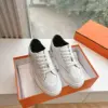 Hermès Women White Leather Sneakers product view 1