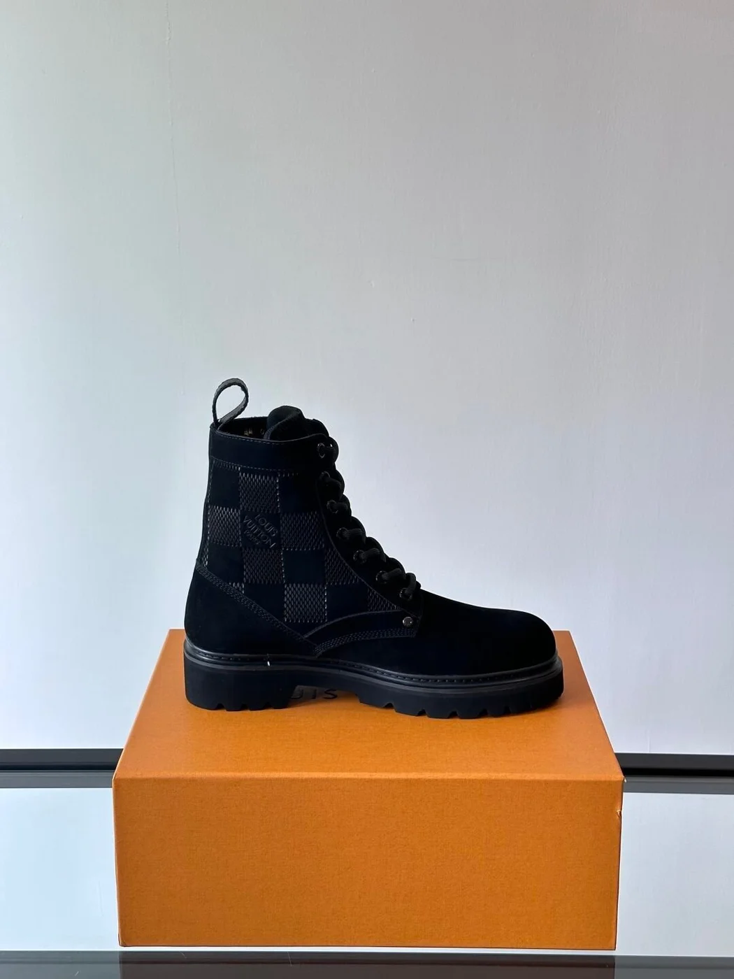 Louis Vuitton Men Black Suede Leather Boots product view 6