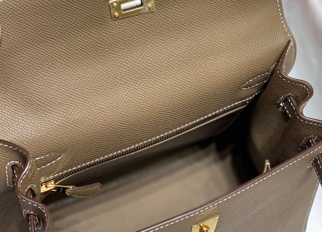Hermès 25 bag in Etoupe Epsom leather with gold hardware product view 6