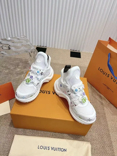Louis Vuitton Women White Mesh Embellished Sneakers product view 1