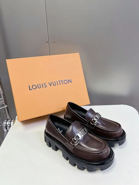 Louis Vuitton Women Brown Leather Chunky Loafers product photo