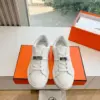 Hermès Women White Leather Sneakers product view 1