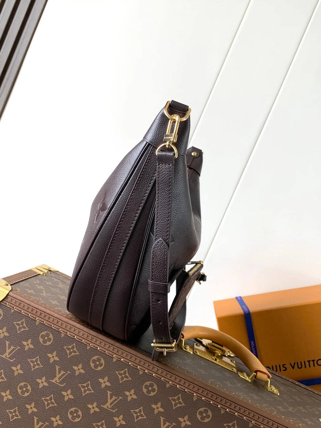 Louis Vuitton Loop Hobo 38 In Dark Brown Monogram Calfskin Embossed Logo Bag product view 5