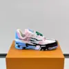 Louis Vuitton Men White Pink Blue Leather Sneakers product view 6