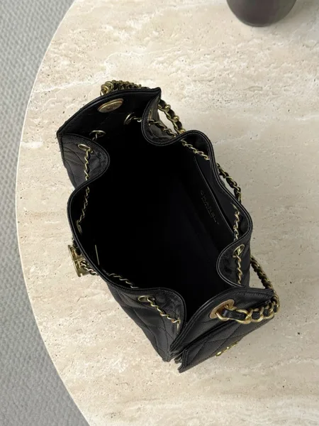 Chanel 25 Mini Black Gold hardware Bag product view 4