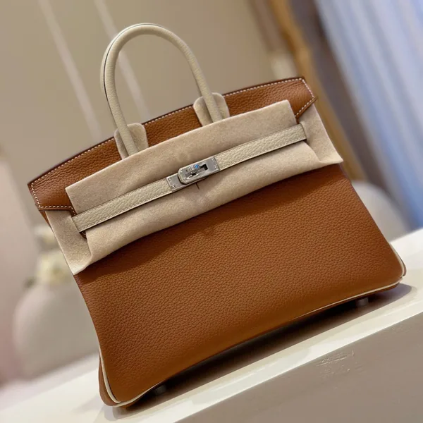 Hermès Birkin 30 Brown/Beige Customize Palladium Hardware Bag product view 1