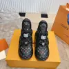 Louis Vuitton Women Black Leather Multicolor Logo Sneakers product view 3