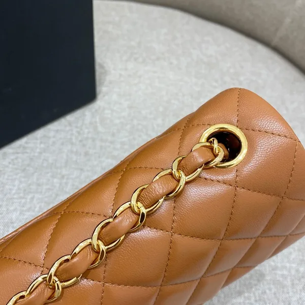 Chanel Flap Bag 20 cm Caramel Lambskin Gold Hardware product view 3