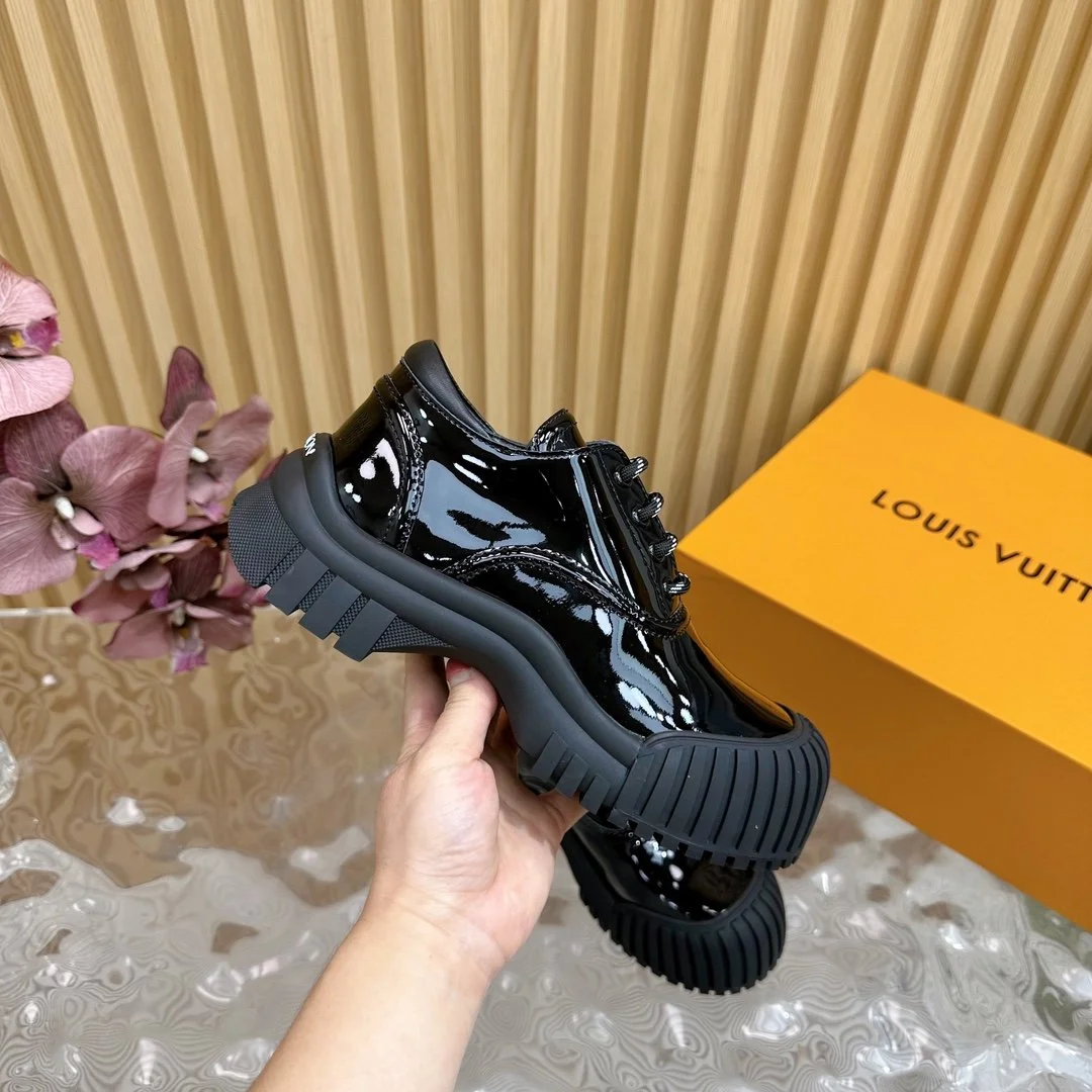 Louis Vuitton Women Black Patent Leather Sneakers product view 2