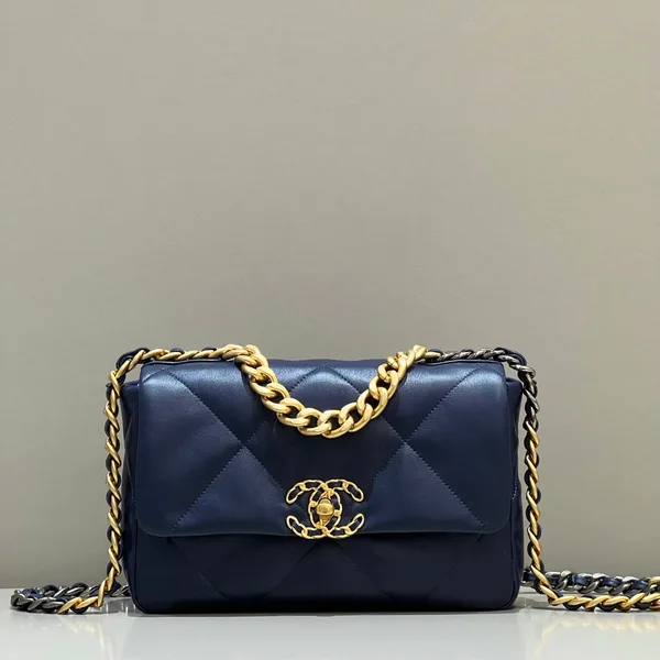Chanel 19 Bag Small Navy Blue product view 1