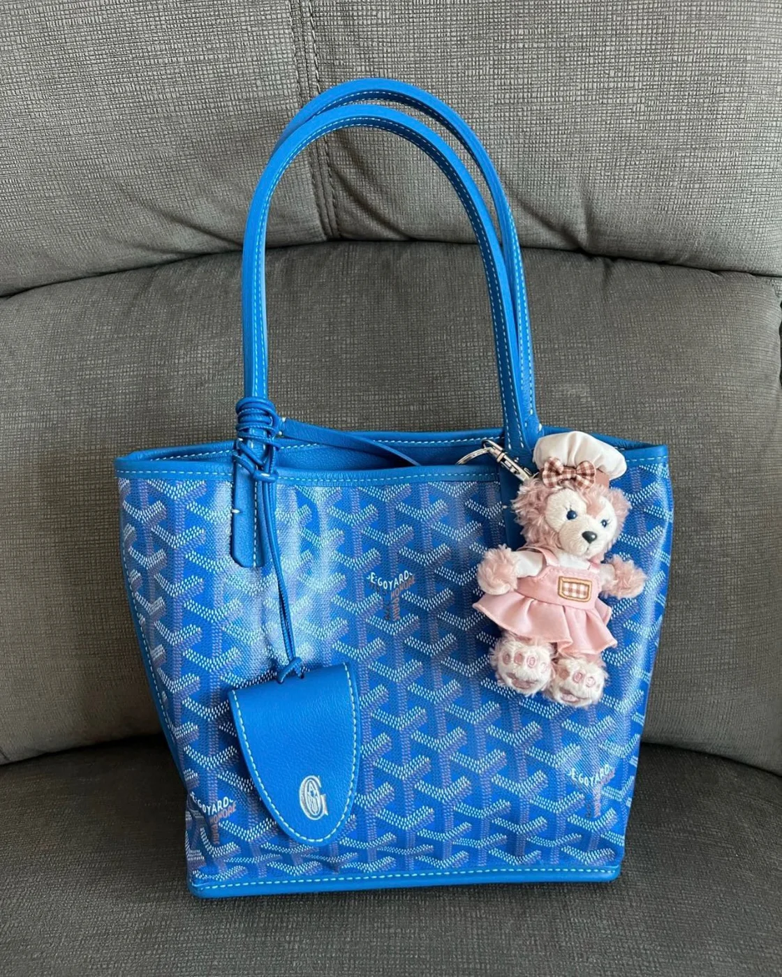 Goyard mini anjou bag blue leather product view 2