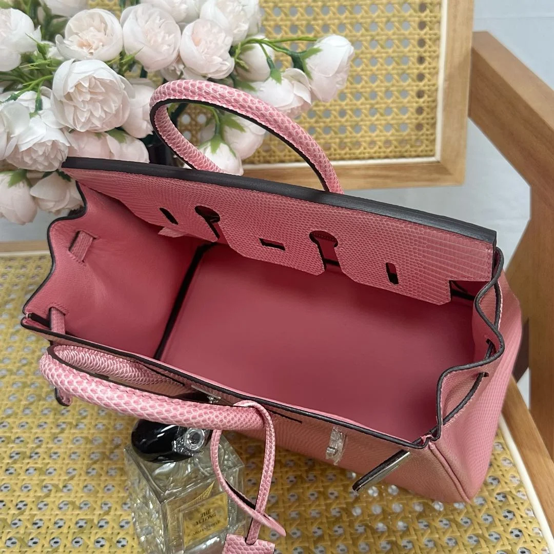 Hermès Birkin 25 cm Sakura Pink Lizard Leather Silver Hardware Bag product view 8