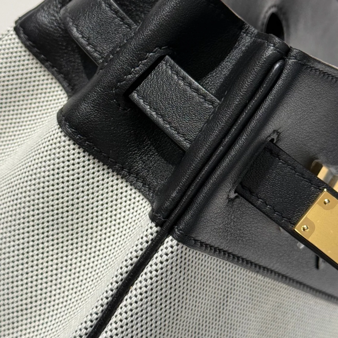 Hermès Quadrille Birkin 30 In Black Swift White Toile Canvas Bag product view 7