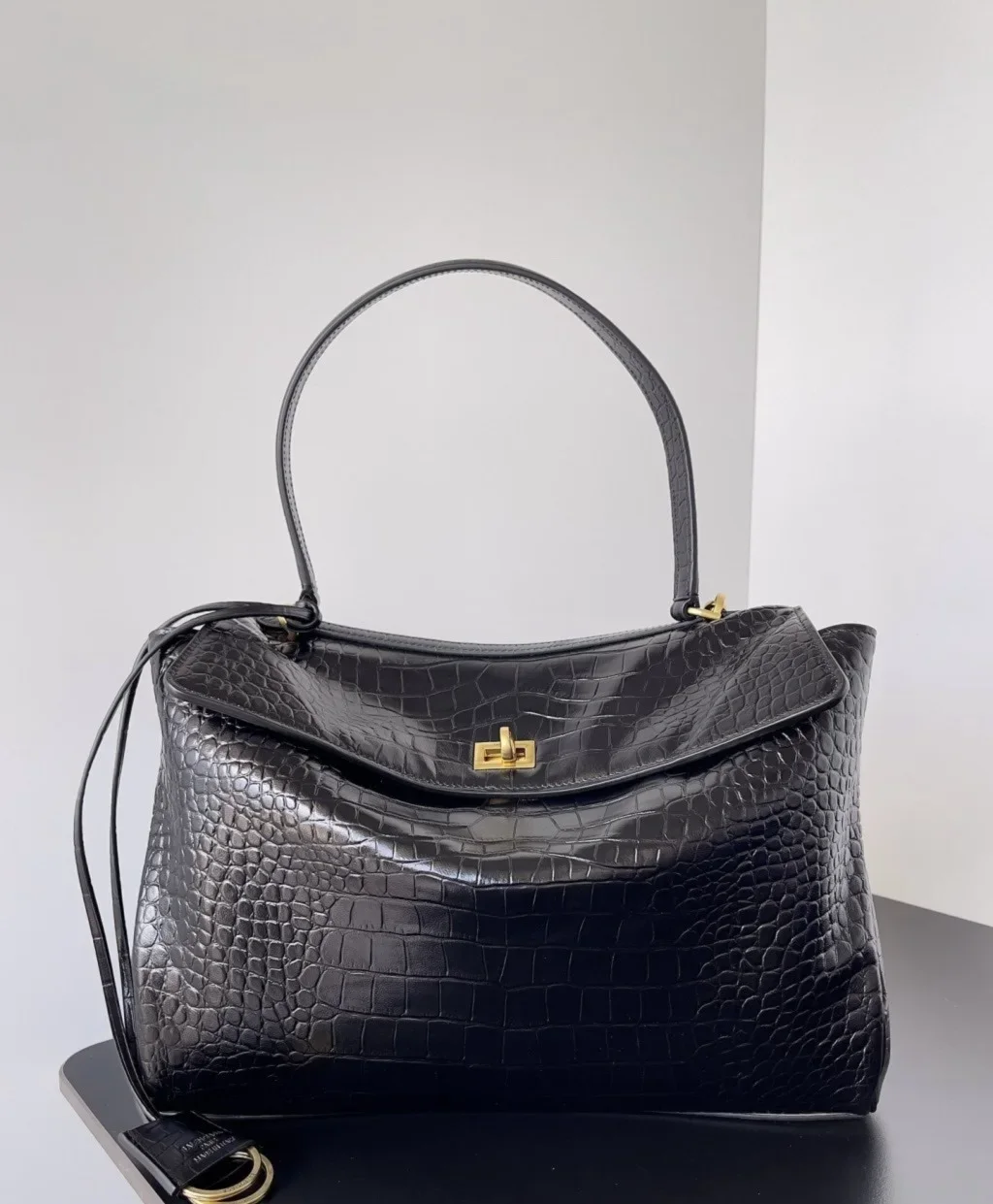 Balenciaga Rode Bag Black Crocodile Leather product view 1
