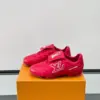 Louis Vuitton Men Red Leather Sneakers product view 3