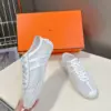 Hermès Women White Mesh Leather Sneakers product view 5