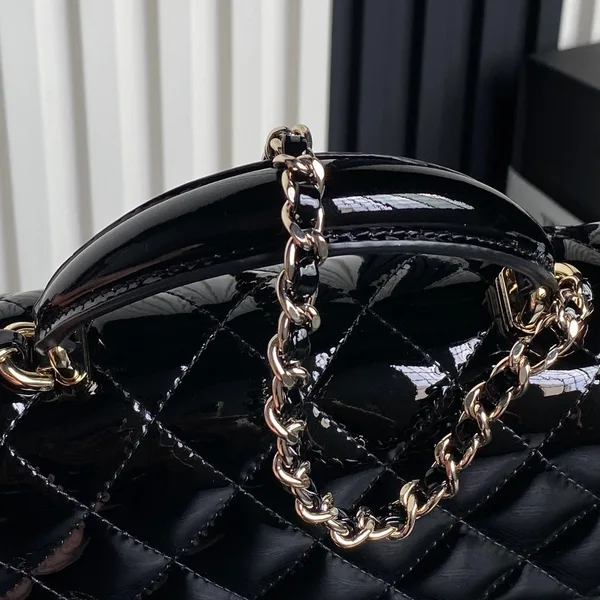 Chanel Patent Quilted Mini Top Handle Flap Bag product view 7
