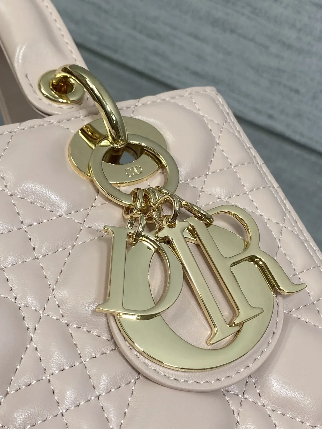 Dior Medium Lady bag in Pink Gold Hardware product view 6