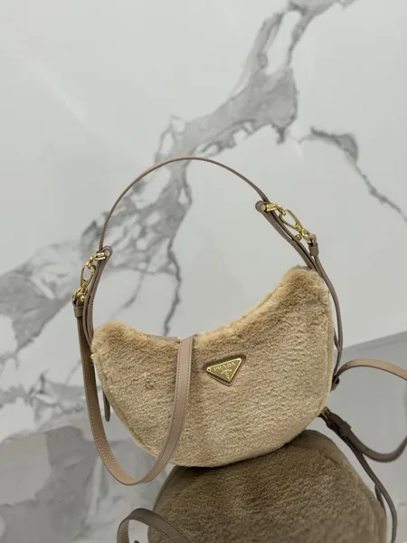 Prada Leather And Shearling Arquã¨ Handbag product view 2