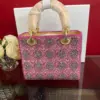 Dior Lady  Bag Metallic Calfskin  Satin with Rose Des Vent product view 6