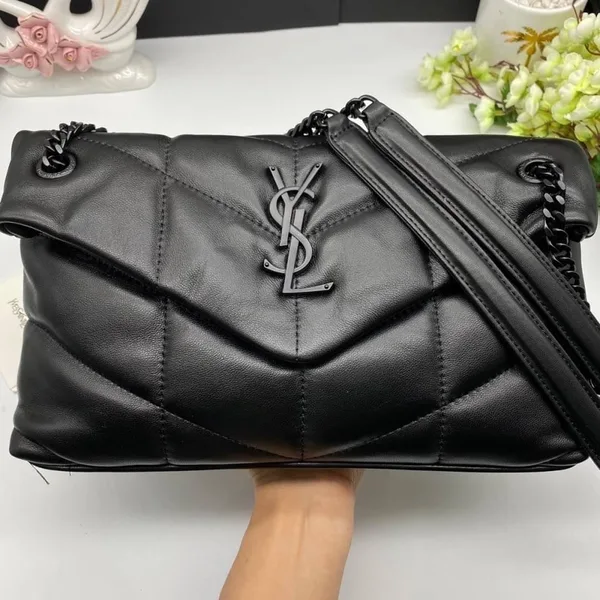Saint Laurent Small Loulou Puffer shoulder bag in black with Chain Strap product photo