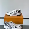 Louis Vuitton Men White Black Leather Sneakers product view 4